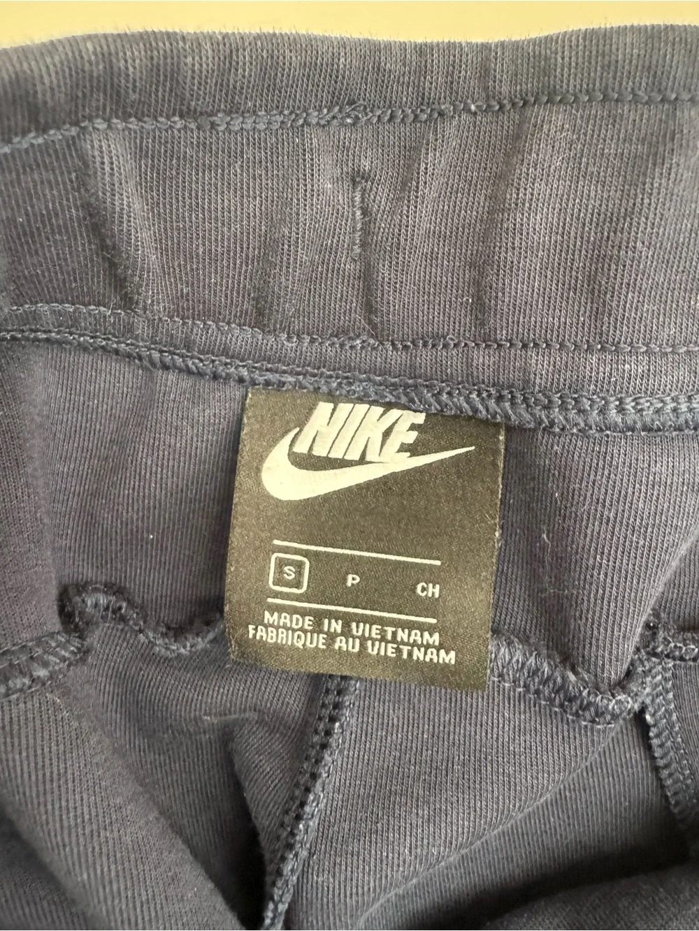 Nike Tech Fleece Jogger Pants Navy Blue Men’s Small Slim Tapered Zip Pockets